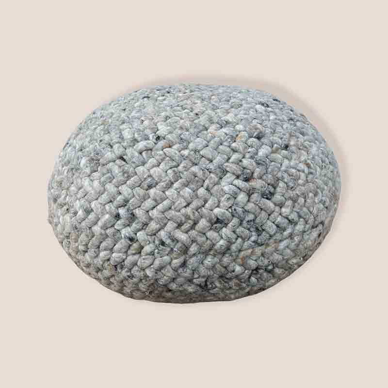 Puf i uld - Beige/lys grå