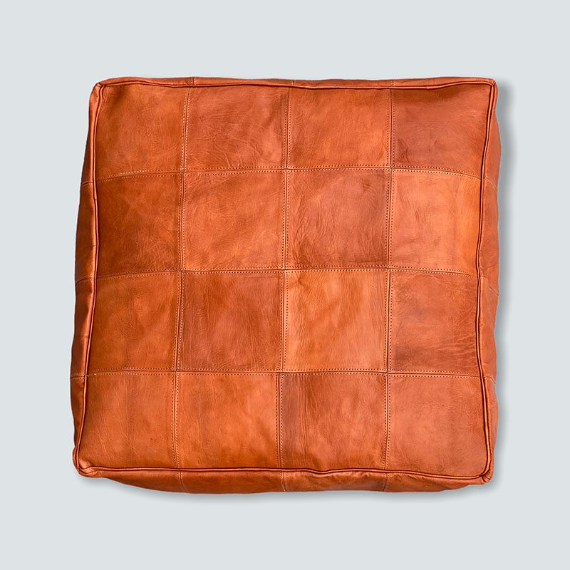 Stor firkantet Puf i læder - Carré