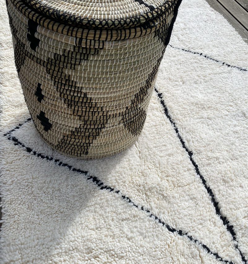 Håndvævet uldtæppe Beni Ouarain 127x210 - Billede 3