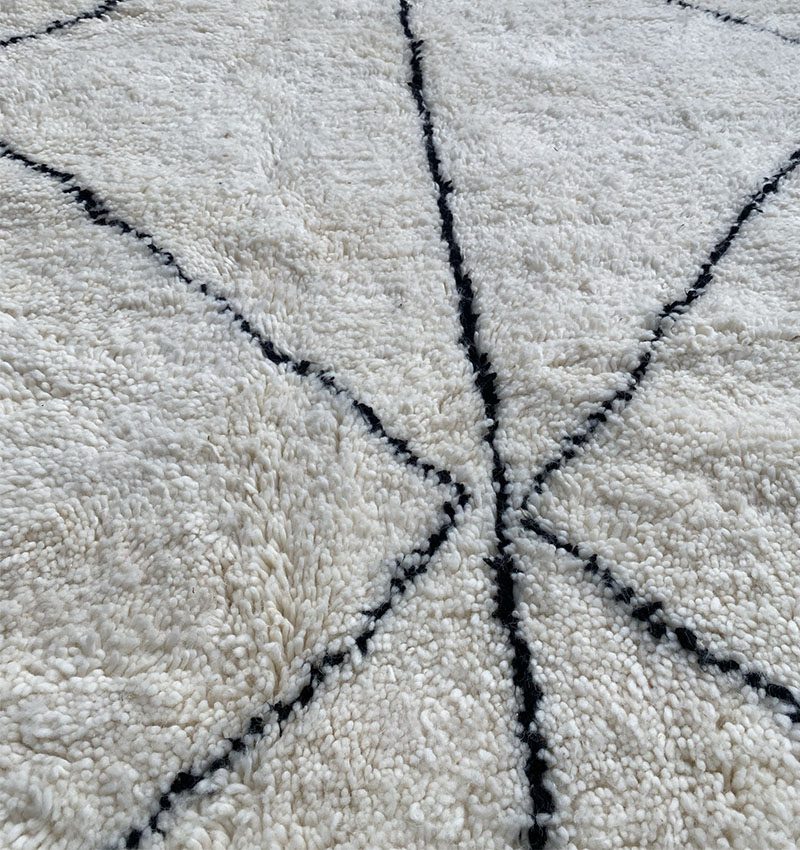 Håndvævet uldtæppe Beni Ouarain 127x210 - Billede 2