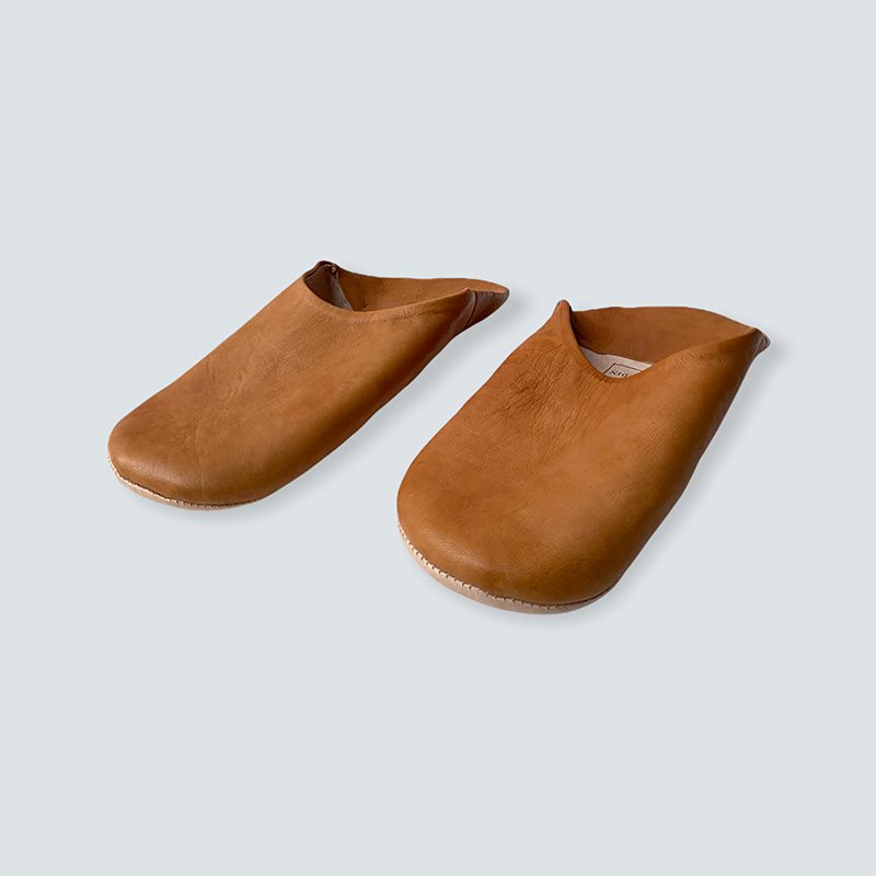 Marokkanske slippers - Lysebrun/okker (herre) - Billede 2