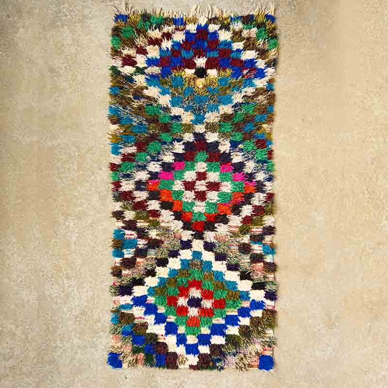 Marokkansk Boucherouite tæppe - Bohemo 90x190