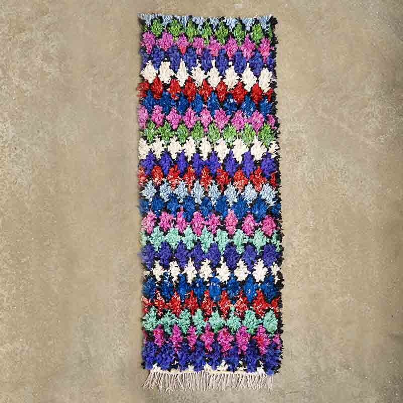 Marokkansk Boucherouite tæppe - PALETTE 96x260