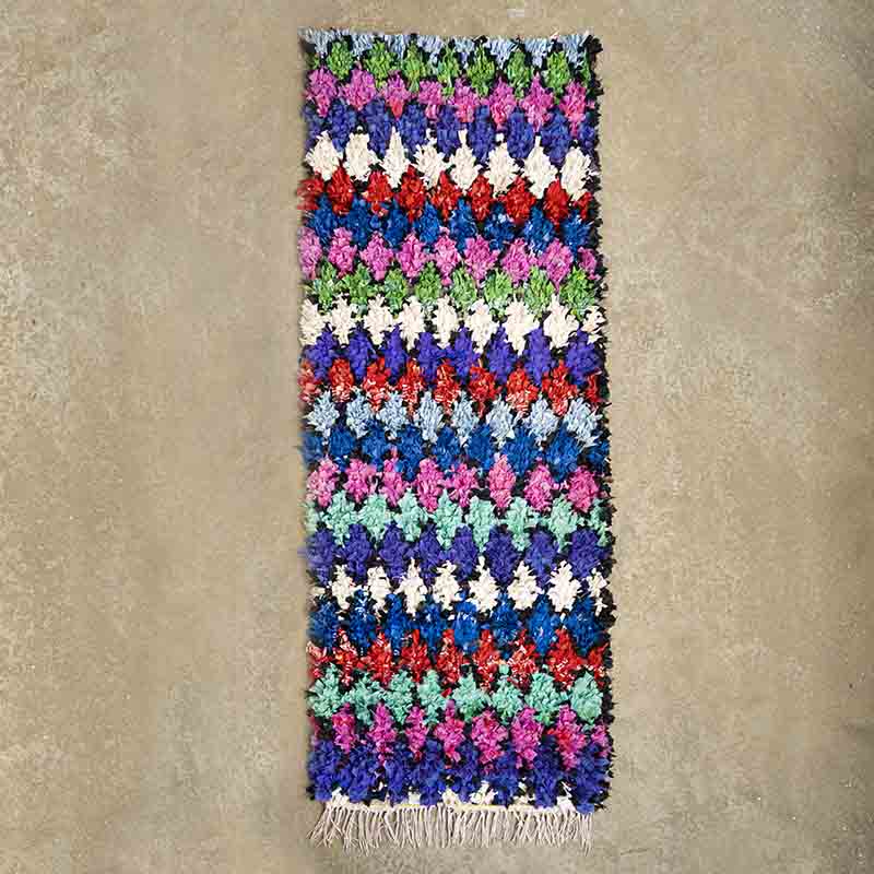 Marokkansk Boucherouite tæppe - PALETTE 96x260