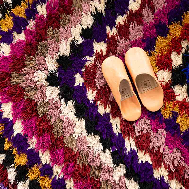 Marokkansk Boucherouite tæppe - TULIPA 88x167 - Billede 3