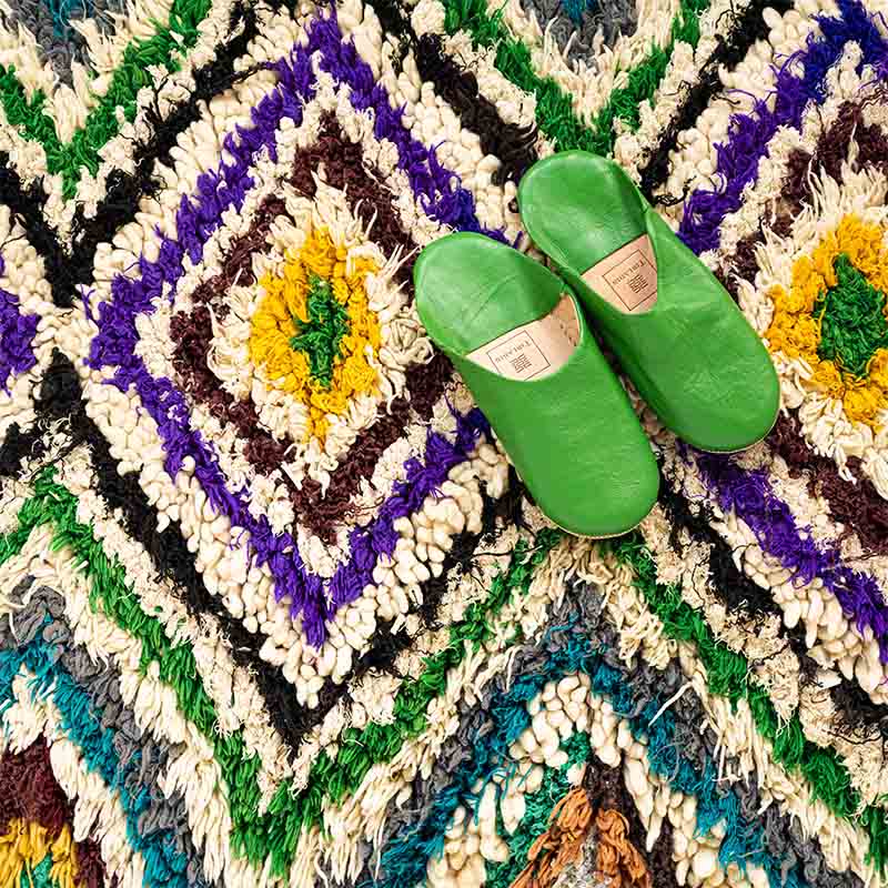 Marokkansk Boucherouite tæppe - RETRO 85x160 - Billede 2