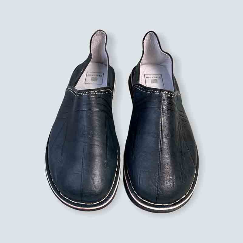 Marokkanske slippers/sko petrol (herre)
