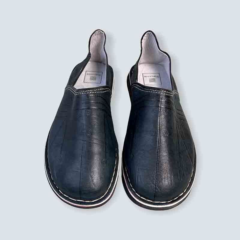 Marokkanske slippers/sko petrol (herre)