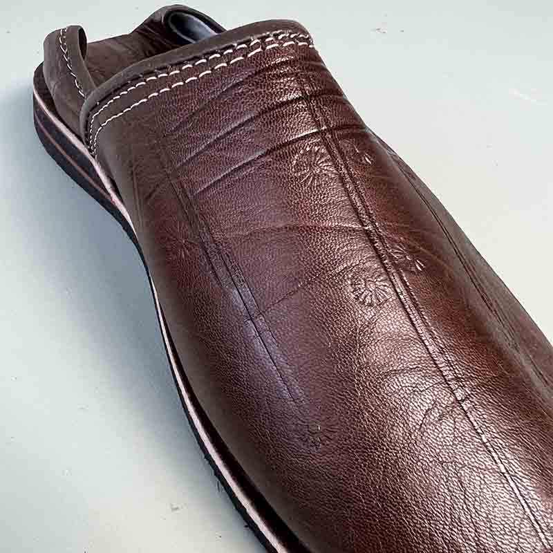 Marokkanske slippers/sko mørkebrun (herre) - Billede 4