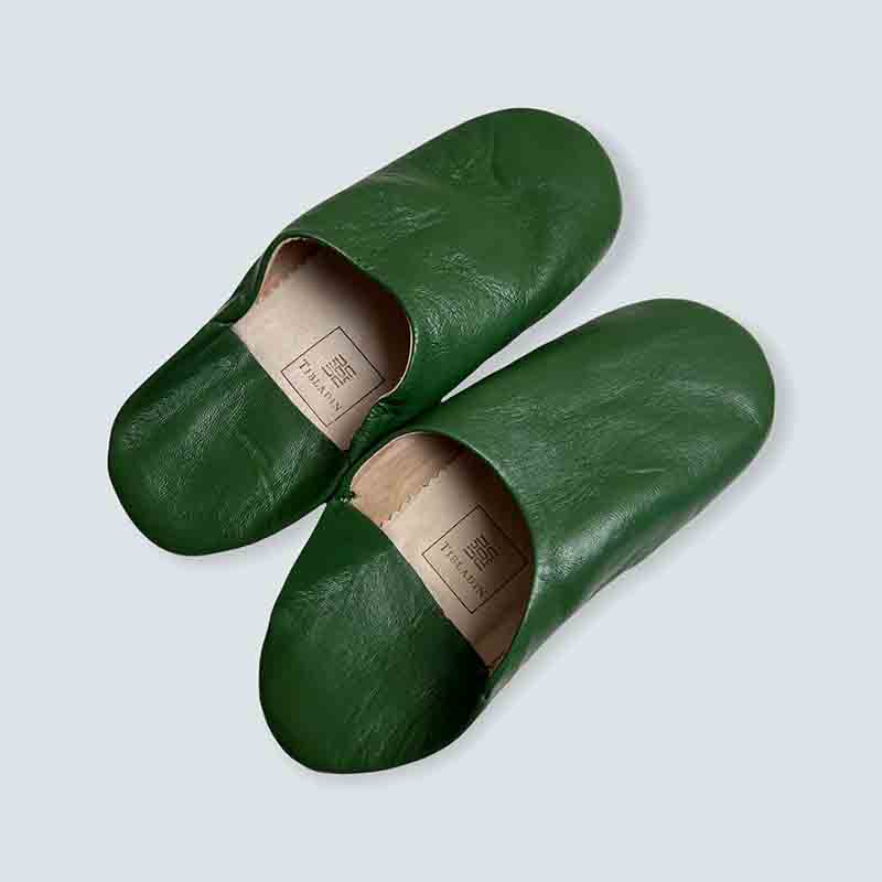 Marokkanske slippers - Mørk olivengrøn (kvinde) - Billede 2
