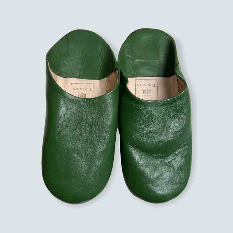 Marokkanske slippers - Mørk olivengrøn (kvinde)