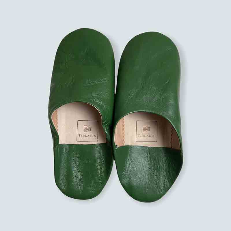 Marokkanske slippers - Mørk olivengrøn (kvinde) - Billede 4