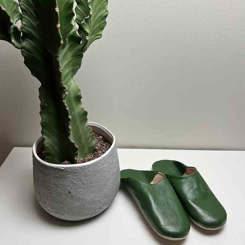 Marokkanske slippers - Mørk olivengrøn (kvinde) - Billede 3