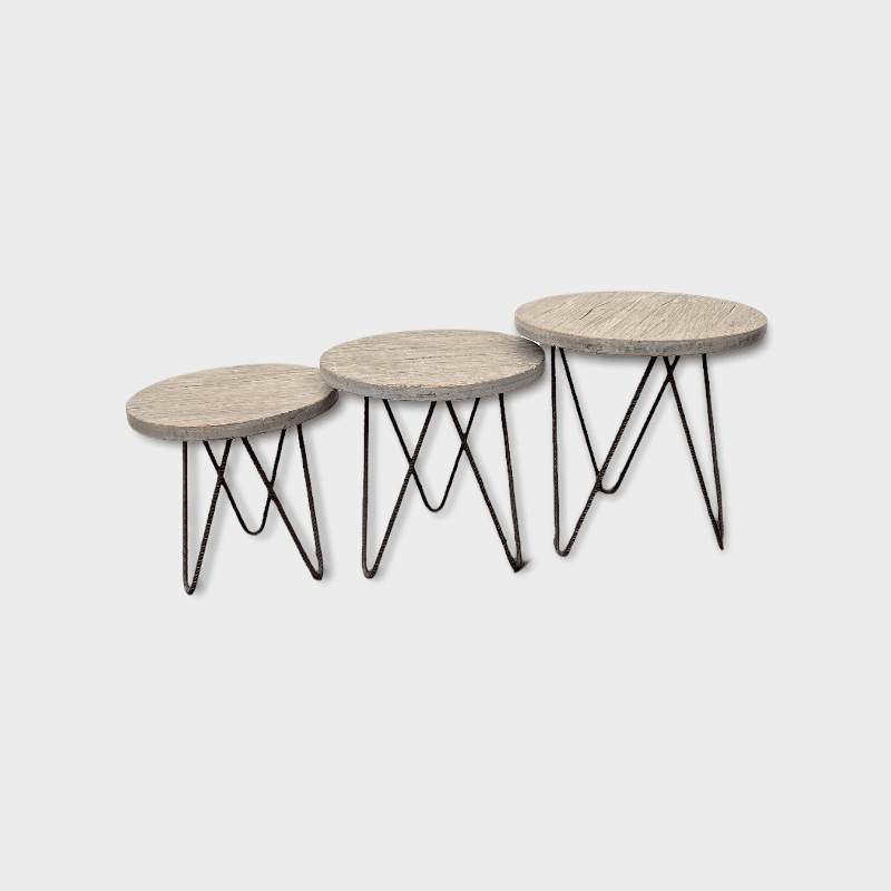 Træborde i grå/blå MOULE - Billede 5