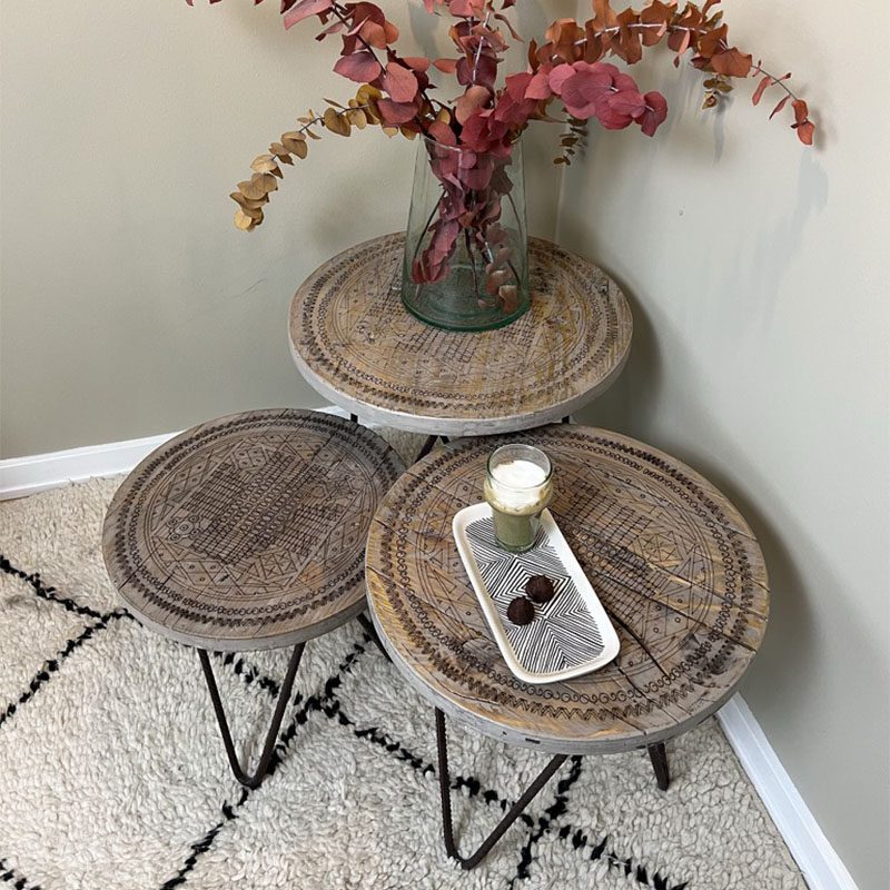 Træborde med berber mønster SULTAN