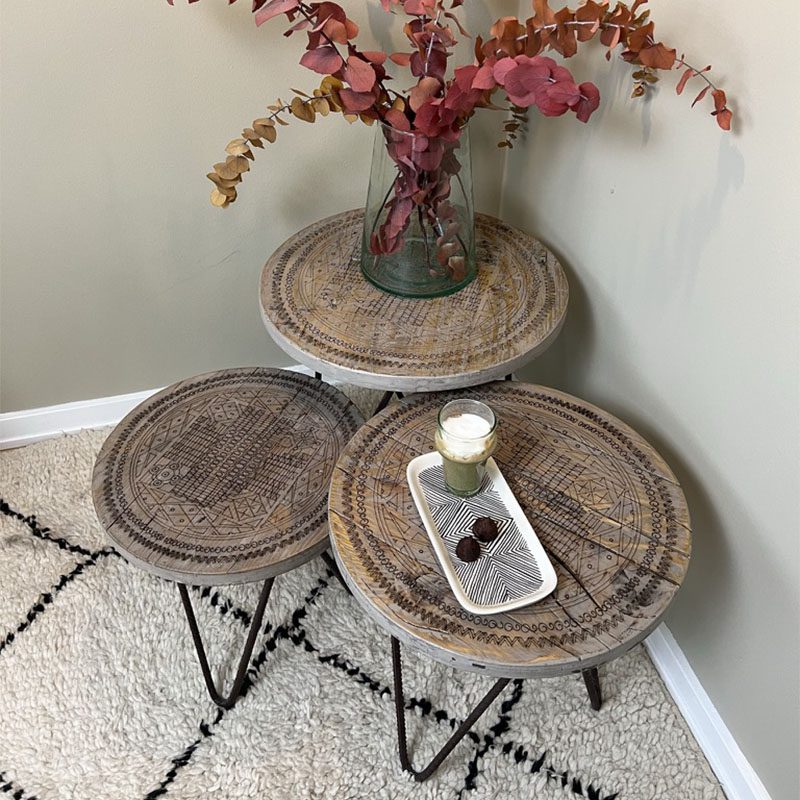 Træborde med berber mønster SULTAN