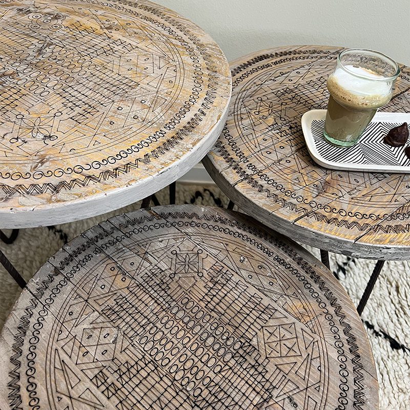 Træborde med berber mønster SULTAN - Billede 2