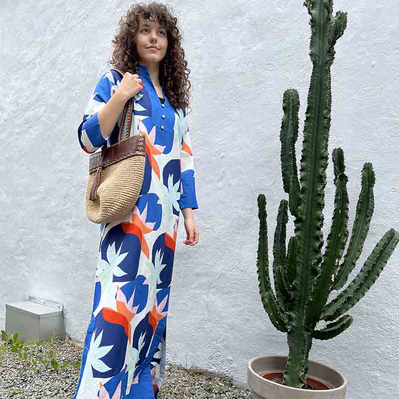 Kjole str. M (blåtoner) - Billede 7