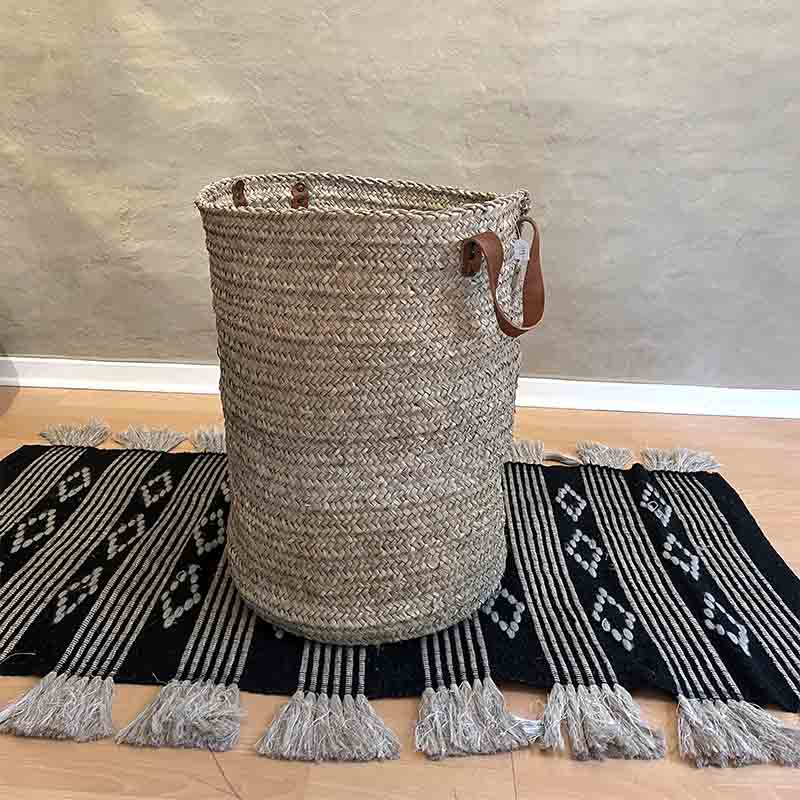 Kurv med håndtag i læder - Billede 4