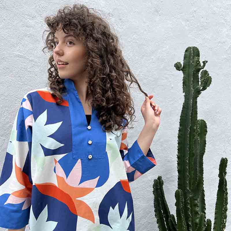 Kjole str. M (blåtoner) - Billede 5