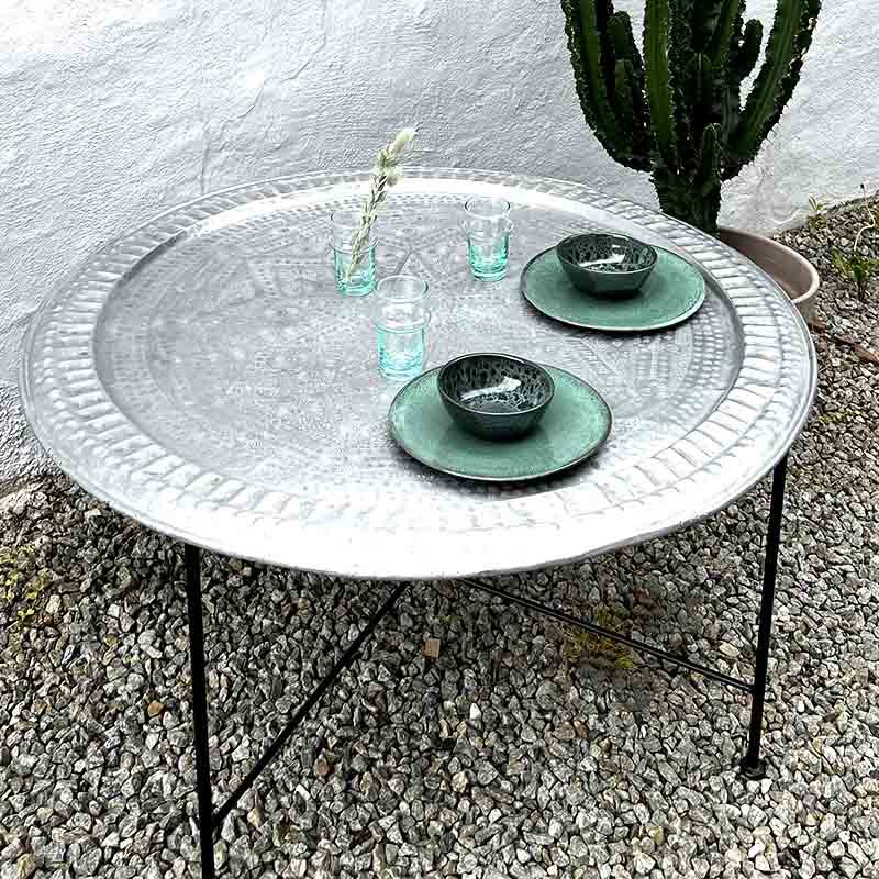 Antikt bakkebord i aluminium - Billede 3