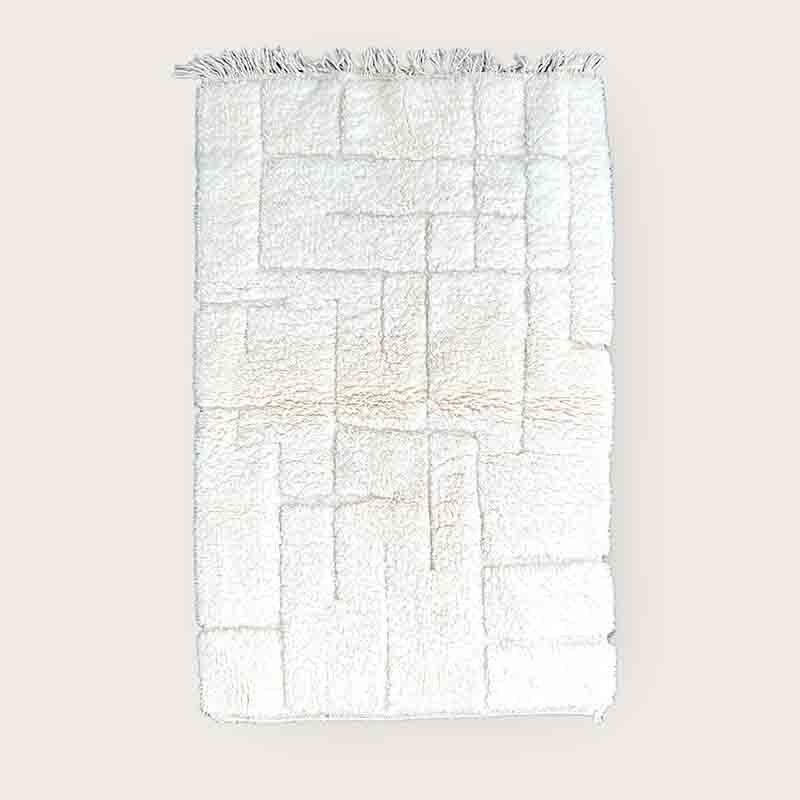 Håndvævet uldtæppe Beni Ouarain GRAPHIT 110x160