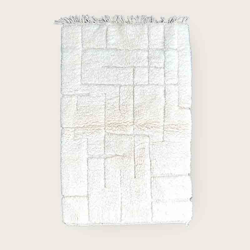 Håndvævet uldtæppe Beni Ouarain GRAPHIT 110x160