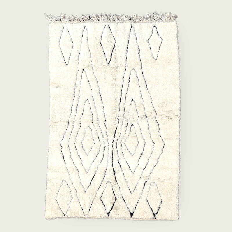 Håndvævet uldtæppe Beni Ouarain BUTTERFLY 160x250