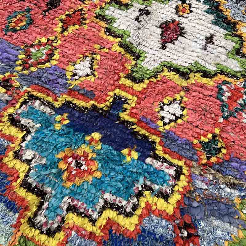 Marokkansk Boucherouite tæppe -JOIE DE VIVRE 135x210 - Billede 4