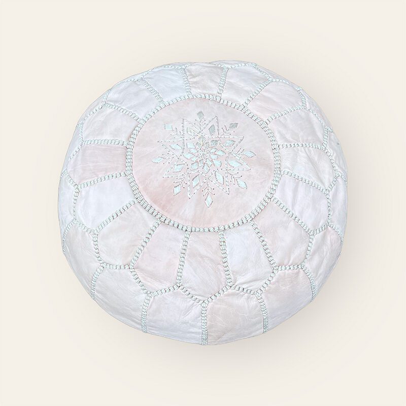 Puf i lys naturlæder mini