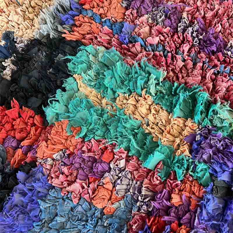 Marokkansk Boucherouite tæppe - ZOLA 150x180 - Billede 2